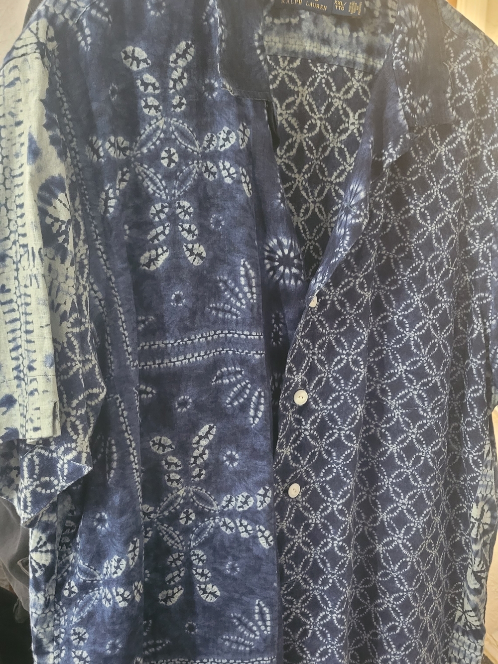 Ralph Lauren Polo Blue and White Patterned Shirt